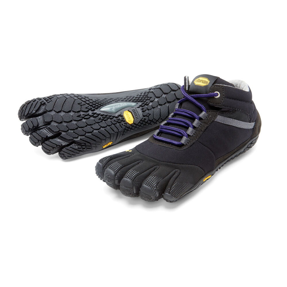 Vibram Fivefingers Trek Ascent Insulated Bayan 5 Parmak Ayakkabı Siyah/Mor,KL5968412